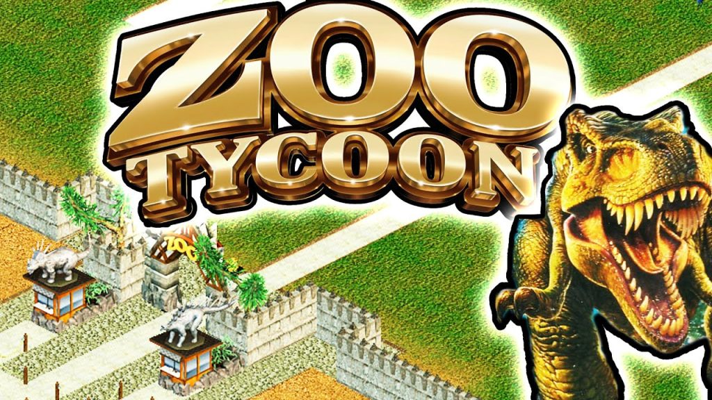 Imagem do jogo Zoo Tycoon Dinosaur Digs com dinossauros em exibição no zoológico.